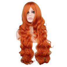 윤스랩스 패션 헤어 컬러 가발 80cm, 오렌지, 1개