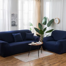 마켓A 비비드 스트레치 쇼파커버, 네이비, 1개