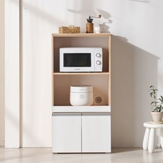 파로마 벨로 1200 LPM 멀티 렌지대 다용도 주방수납장 방문설치, 오크화이트, 3단