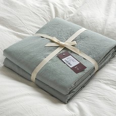 마켓A 심플 컬러패턴 순면 이불커버, 그린