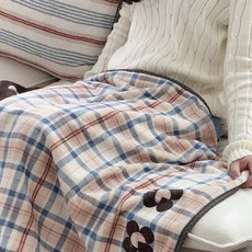 Rugum Berry Check Jiart Pogeuni 毛毯 布料 露營 野餐 喬遷禮物 超細纖維 膝蓋毯 車宿 雙面 冬季毯子