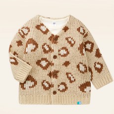 mollimelli 女童New Celeb豹紋針織開襟衫