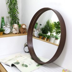 MJK 木製圓形鏡 410mm, 胡桃木