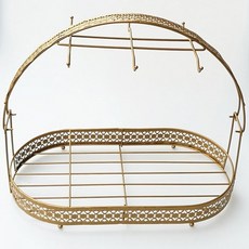 Living S北歐風格鐵製杯架托盤, 金子, 1個