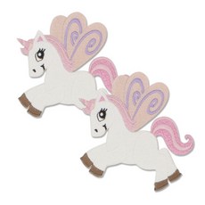 粉紅色獨角獸刺繡臂章, 混合色, 2個