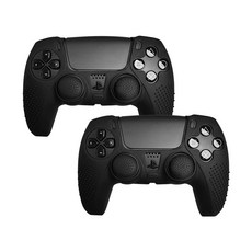 SPACE SHIELD PS5 DualSense 相容防滑矽膠墊, 黑色, 2個