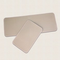 wooree&deco 可水洗舒適棉質地墊 2入, 米色