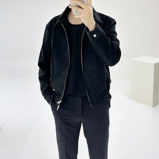 아도르클래식 남성용 티와이크롭 시보리 캐주얼 블루종 집업 자켓