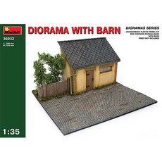Miniart Diorama w / Barn 樹木不包含 軍事模型 1:35 36032, 1個