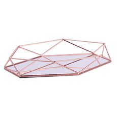 더플로우 화장대 위 존재감 뿜뿜 기하학 미러 트레이, 로즈골드