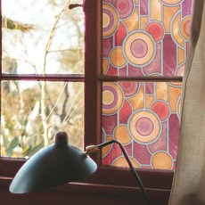 베니리아데코르 레트로 창문접착 시트지, 라운드글라스10-961, 폭 45cm x 길이 500cm