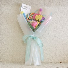 아스파시아 레인보우 스위티 롤리팝 모루 꽃다발, 민트