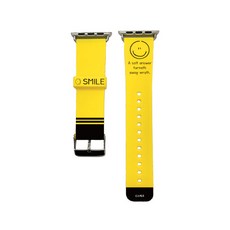 스메르 스마트워치 디자인 실리콘 스트랩 밴드 줄 38 / 40 / 41 mm, 20 스마일 옐로우 가로
