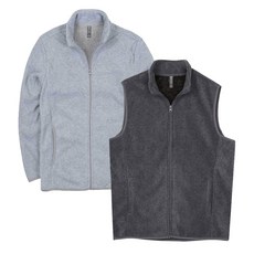 BASIC PLUS SH 絨毛刷毛拉鍊外套 BS-156 + 背心套組