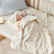 艾迪超細纖維嬰幼兒雙面毯, 淺褐色