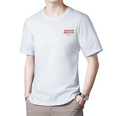 서바이브 심플 레터링 라운드 고급 빅사이즈 반팔티