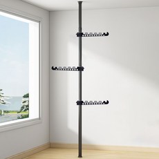 EVER HOUSE 桿式3層多用途曬衣架, 黑色