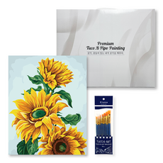 TUCO.B DIY數字油畫 高級套組 直式 40 x 50 cm, 太陽之花 向日葵 P5493