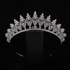 派對用品 髮飾 婚禮鋯石電鍍皇冠, 銀色, 1個