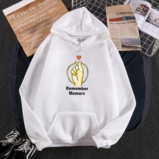 Remember Memory 字母印花 Oversize 刷毛孕婦連帽T恤