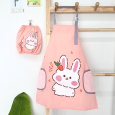woojooi 女童款Art Rabbit圍裙 + 袖套組