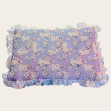 Daysoy 貓咪荷葉邊可愛坐墊, 01紫色 兔子, 1個