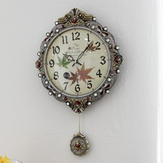 무소음 로즈메이플 주물 추벽시계 HSC-513, 실버펄