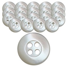 동대문단추왕 셔츠 블라우스 자개 로고테 단추 11.5mm, TR화이트, 20개