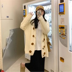 여성용 패션 2021 루즈 캐주얼 니트 임부복 가디건