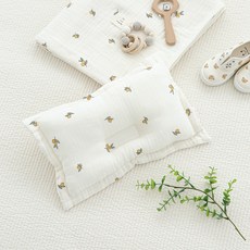 Malolotte 兒童印花柔軟枕頭, 清新橄欖