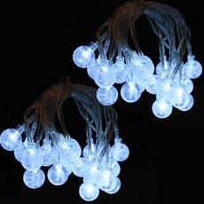 PARTYHAE LED 20P 水滴櫻桃電池燈串, 白色, 2個