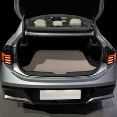 GMZ MOTORS 車用3D絎縫皮革後車廂墊, 現代 Sonata The Edge 2023年款~(汽油), 棉米色