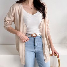 뜨개진 여성용 루즈핏 레이온 베이직 심플 쥬리안 롱 가디건