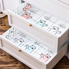 Market A多功能防潮抽屜瓷磚貼紙 格子熊, 3個