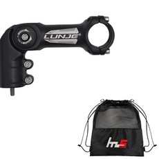 LUNJE 風格自行車把立 31.8 x 110 毫米 + 獨家袋套組 CYYP-77-5PU, 黑色（莖）, 1套