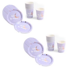 Party Sea Emotion 派對盤子 18cm 20p + 派對杯 20p 套裝微笑快樂, 1套