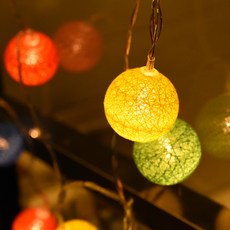 PARTYHAE 電池式LED迷你棉線燈串 20顆, 顏色, 1個