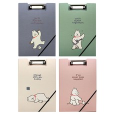 PINKFOOT 4500 夾式附帶文件板 4款 A4, 藍色+薄荷綠色+象牙白色+粉色, 1組