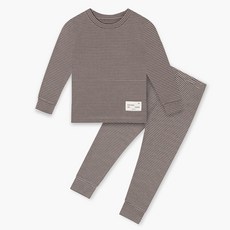 unifriend 童款羅紋彈力九分袖上衣長褲套組