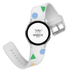 Smer Galaxy Watch 矽膠翼型錶帶 20mm, 16 圖案 方塊白