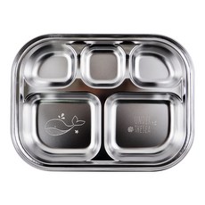 씨에스동양상사 유아용 언더더씨 겹쳐지는 스텐 식판 5구