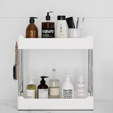 Diocell 簡潔收納雙層置物架, 1個, 白色