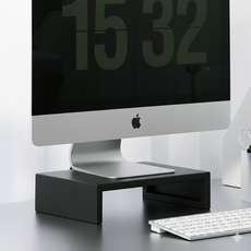 써드라이프 메탈 모듈 스탠드 모니터 받침대, 블랙