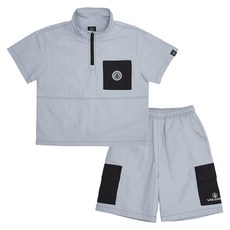 볼컴키즈 아동용 냉감 통기성 볼컴 우븐 아노락 하프 상하의 세트 VJCCSUE25083