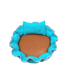 맘피스 반려동물 예쁜 꽃 모양 쿨 매트 쿠션, 블루, 1개