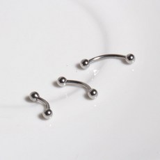 gelluna 簡約弧形香蕉槓鈴醫療鋼耳環 3件組