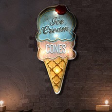 Quardi LED 復古壁掛天藍色冰淇淋, 1個