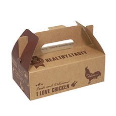 手提牛皮炸雞盒 大 200入, 混合色, 1個