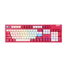 ABKO 高級凱華光軸動態LED電競機械式有線標準型鍵盤, 洋紅色, K660P, 青軸