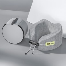 soonZAM Rebound U型記憶棉頸枕 + 收納盒套組, 灰色